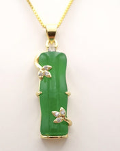 Load image into Gallery viewer, Nature Jade Bamboo Pendant Necklace Gift Jewelry charm Blessing Lucky Green G