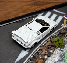 Load image into Gallery viewer, Minigt 1:64 White Countach LBWK 25th Racing Sports Model Diecast Metal Car New Collection