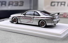 Load image into Gallery viewer, FH 1:64 Silver Gray Skyline GTR R33 Mines Sports Model Diecast Metal Car New Collection