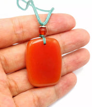 Load image into Gallery viewer, Nature Jade Red Rectangle Plaque Pendant Necklace Gift Jewelry charm Blessing