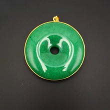 Load image into Gallery viewer, Nature Jade Green Round Pendant Necklace Gift Jewelry charm Blessing Luck new