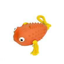 Load image into Gallery viewer, Dog Squeaky Toys Chew Puppy Rubber Rope Toy Durable Aggressive Chewers Pet Fish