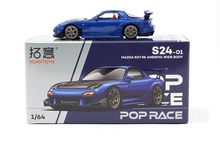 Load image into Gallery viewer, Poprace 1:64 Blue JDM RX-7 FD RE Amemiya Sports Model Diecast Metal Car New Collection