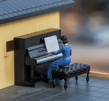 Load image into Gallery viewer, 1:64 Painted Figure Mini Model Miniature Resin Diorama Sand Pianist Lady Piano New
