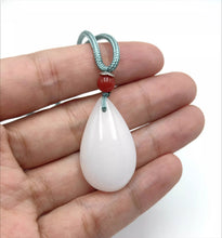 Load image into Gallery viewer, Nature White Drop Jade Pendant Necklace Gift Jewelry charm Blessing Lucky New