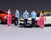 Load image into Gallery viewer, 1:64 Painted Figure Model Miniature Resin Diorama Toy Casual Boy Pink Dress Girl