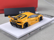 Load image into Gallery viewer, 1:64 Flame Yellow Huracan GT LP610 LBWK Racing Sport Model Diecast Resin Car
