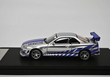 Load image into Gallery viewer, GFCC 1:64 Silver FNF Skyline GTR R34 C-West Sport Model Diecast Metal Car New Collection