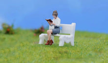 Load image into Gallery viewer, 1:64 Painted Figure Model Miniature Resin Diorama Sand Reading Woman Lady Toy Collection