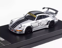 Load image into Gallery viewer, WU 1:64 Silver RWB 964 #27 Classic Racing Sports Model Diecast Metal Car New Collection