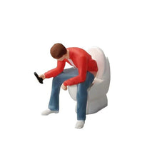 Load image into Gallery viewer, 1:64 Painted Figure Mini Model Miniature Resin Diorama Sand People Man On Toilet