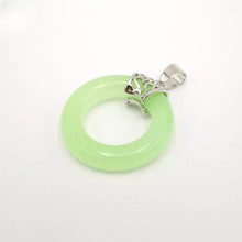 Load image into Gallery viewer, Nature Jade Ring Round Pendant Necklace Gift Jewelry charm Blessing Fortune e