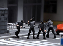Load image into Gallery viewer, 1:64 Painted Figure Model Miniature Resin Diorama Toy Bandit Ganster Set Black