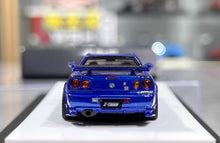 Load image into Gallery viewer, BZMW 1:64 Blue Decal Skyline GTR R34 NISMO Z-Tune Model Diecast Resin Car New Collection