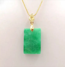 Load image into Gallery viewer, Nature Jade Rectangle Pendant Necklace Gift Jewelry charm Blessing Lucky gg