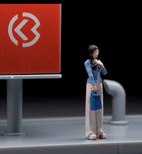 Load image into Gallery viewer, 1:64 Painted Figure Mini Model Miniature Resin Diorama Sand Girl Blue With Bag New