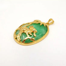 Load image into Gallery viewer, Nature Jade Bamboo Rabbie Pendant Necklace Gift Jewelry charm Blessing Lucky G