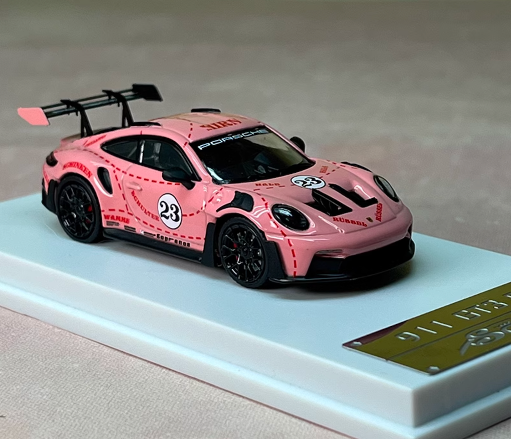 SOLO 1:64 Pink 2021 911 GT3 RS 992 #23 Sports Model Diecast Metal Car