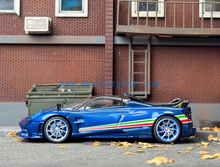 Load image into Gallery viewer, CM 1:64 Blue Carbon Huayra Tricolor Racing Sports Model Diecast Metal Car New Collection