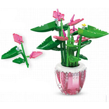 Load image into Gallery viewer, 257PCS MOC Pink Palm Flower Potted Plants Model Toy Building Block Brick Gift Kids Compatible Lego