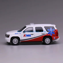 Load image into Gallery viewer, 1:64 596 White Tahoe AMR Medic Ambulanc SUV Model Diecast Metal Car New Collection