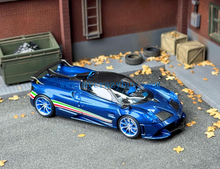 Load image into Gallery viewer, CM 1:64 Blue Carbon Huayra Tricolor Racing Sports Model Diecast Metal Car New Collection