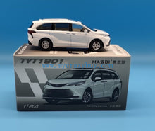 Load image into Gallery viewer, Masdi 1:64 White Sienna MPV Mini Van Sports Model Diecast Metal Car New Collection