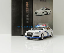 Load image into Gallery viewer, Masdi 1:64 White Police A6L C6 Classic Sedan Sport Model Diecast Metal Car New Collection