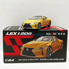 Load image into Gallery viewer, Masdi 1:64 Yellow 2020 LC500h Coupe Sports Model Diecast Metal Car New Collection