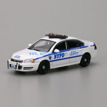Load image into Gallery viewer, 1:64 596 White IMPALA NYPD New York Police Sedan Model Diecast Metal Car New Collection