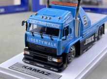 Load image into Gallery viewer, SW 1:64 Blue Kamaz Flatbed Tow Trailer Truck #5 Model Diecast Metal Car New Collection