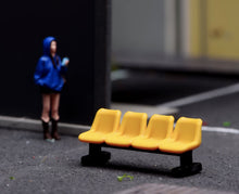 Load image into Gallery viewer, 1:64 Painted Figure Model Miniature Resin Diorama Yellow Long Chair Public Bench