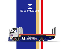 Load image into Gallery viewer, Supcar 1:64 Blue White Hino H300 Tow Flatbed Truck Model Diecast Metal Car New Collection