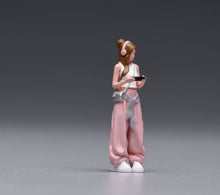 Load image into Gallery viewer, 1:64 Painted Figure Model Miniature Resin Diorama White Top Pink Pants Girl