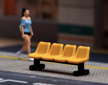 Load image into Gallery viewer, 1:64 Painted Figure Model Miniature Resin Diorama Yellow Long Chair Public Bench
