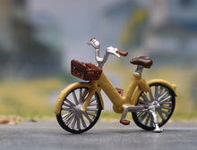 Load image into Gallery viewer, 1:64 Painted Figure Model Miniature Resin Diorama Yellow Vintage Bicycle