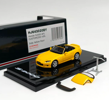 Load image into Gallery viewer, HJ64 1:64 JDM Yellow S2000 AP1 Sports Model Diecast Metal Car Box New Collection