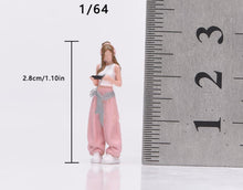 Load image into Gallery viewer, 1:64 Painted Figure Model Miniature Resin Diorama White Top Pink Pants Girl