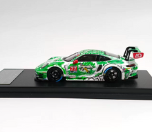 Load image into Gallery viewer, CW 1:64 Green Dinosaur 911 GT3 Sports Model Diecast Metal Car Box New Collection