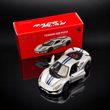Load image into Gallery viewer, Bburago 1:64 Silver 488 Pista Sports Open Model Diecast Metal Car Box New Collection