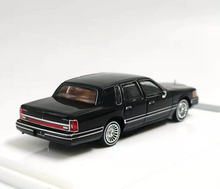 Load image into Gallery viewer, MK 1:64 HEC Black 1992 Town Car Luxury Classic Model Diecast Metal Car New Collection
