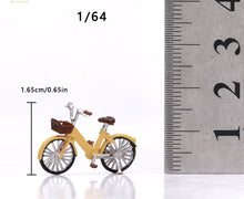 Load image into Gallery viewer, 1:64 Painted Figure Model Miniature Resin Diorama Yellow Vintage Bicycle