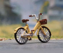 Load image into Gallery viewer, 1:64 Painted Figure Model Miniature Resin Diorama Yellow Vintage Bicycle