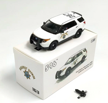 Load image into Gallery viewer, 596 1:64 White CHP Highway Police Explorer SUV Model Diecast Metal Car Box New Collection