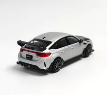Load image into Gallery viewer, HJ64 1:64 2025 Silver Carbon Civic FL5 Sports Model Diecast Metal Car Box New Collection