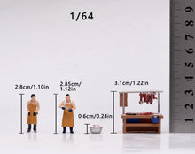 Load image into Gallery viewer, 1:64 Painted Figure Model Miniature Resin Diorama Pork Butcher Stall Men Set