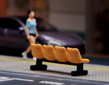 Load image into Gallery viewer, 1:64 Painted Figure Model Miniature Resin Diorama Yellow Long Chair Public Bench