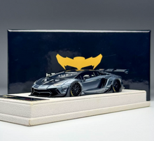 Load image into Gallery viewer, HH 1:43 Gray Aventador Widebody Sports Model Diecast Resin Car Box New Collection