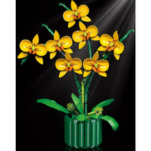 Load image into Gallery viewer, 636PCS MOC Yellow Dancer Orchid Phalaenopsis Flower Potting Model Toy Building Block Brick Gift Kids Compatible lego Display Decorate
