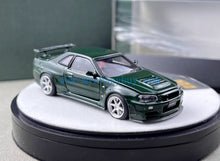 Load image into Gallery viewer, PGM 1:64 Green Skyline GTR R34 Z-Tune Round Sports Model Diecast Metal Car New Collection